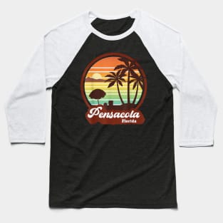 Pensacola Florida Fl Retro Summer Vacation Souvenir Baseball T-Shirt